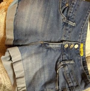 YMI high wasted denimn cuffed shorts